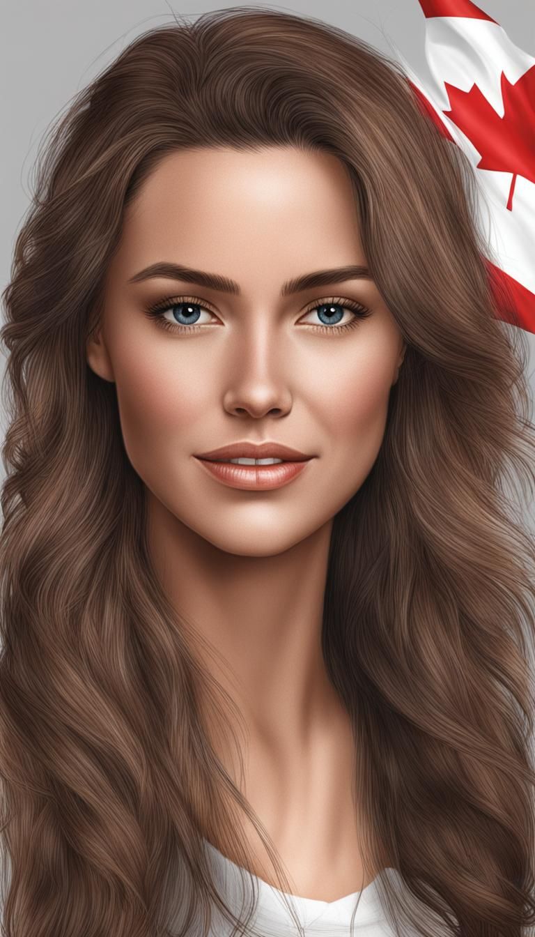 Realistic Portrait of a Beautiful Canadian Woman