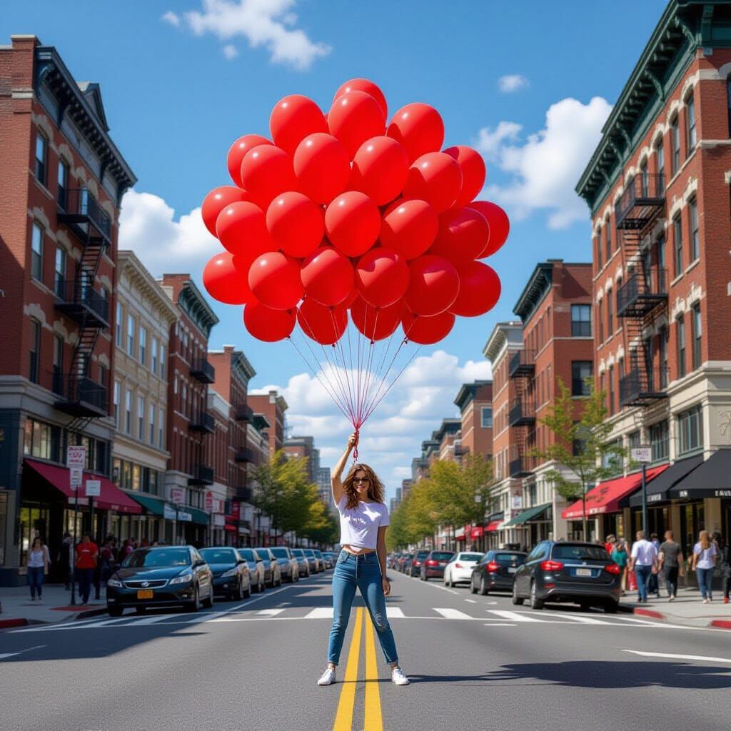99 Red Balloons: A Cheerful Scene