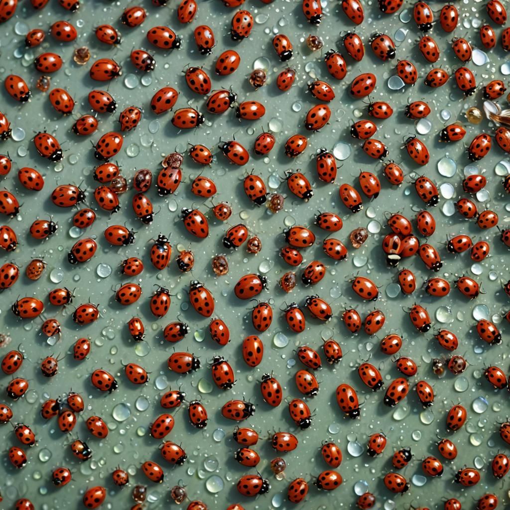 Ladybug Swarm in Coccinella Inferno: Professional Photograph...