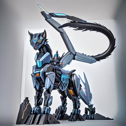 Cyberpunk Mechanical Displacer Beast in Futuristic Metropoli...