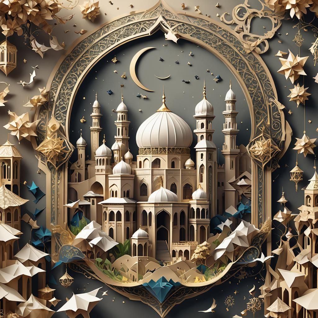 Eid Al-Fitr 2024 Card in 3D Anime Art