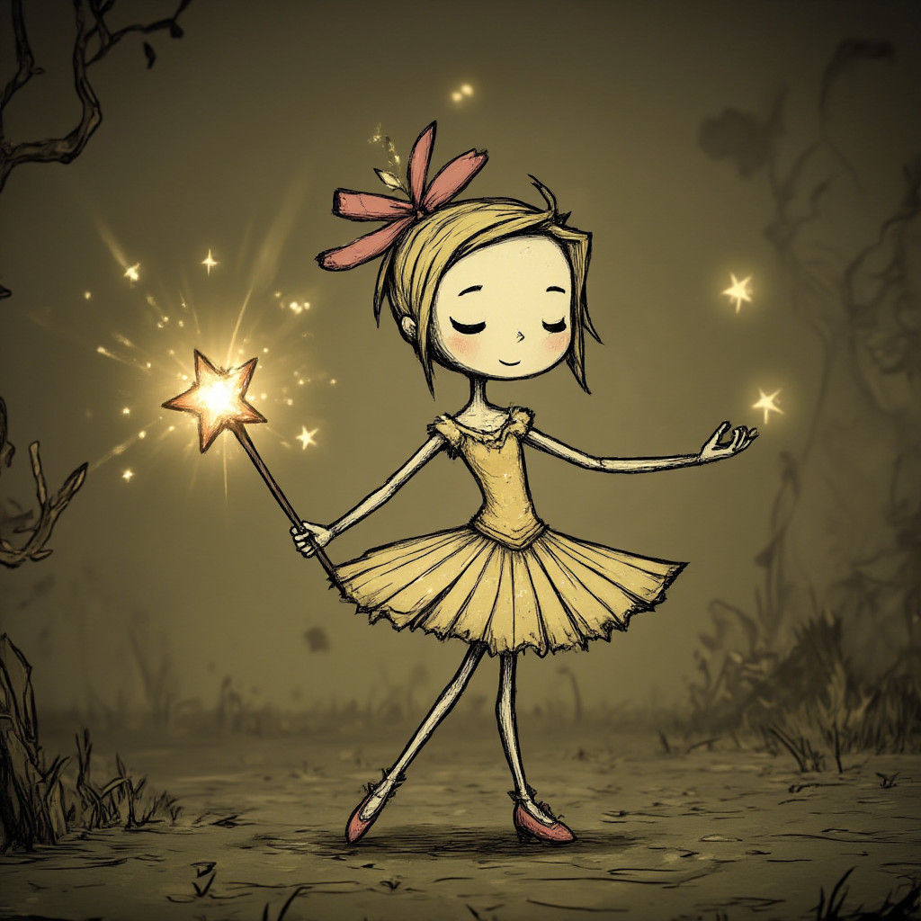 Starfish Ballerina Girl in High-Fantasy Style