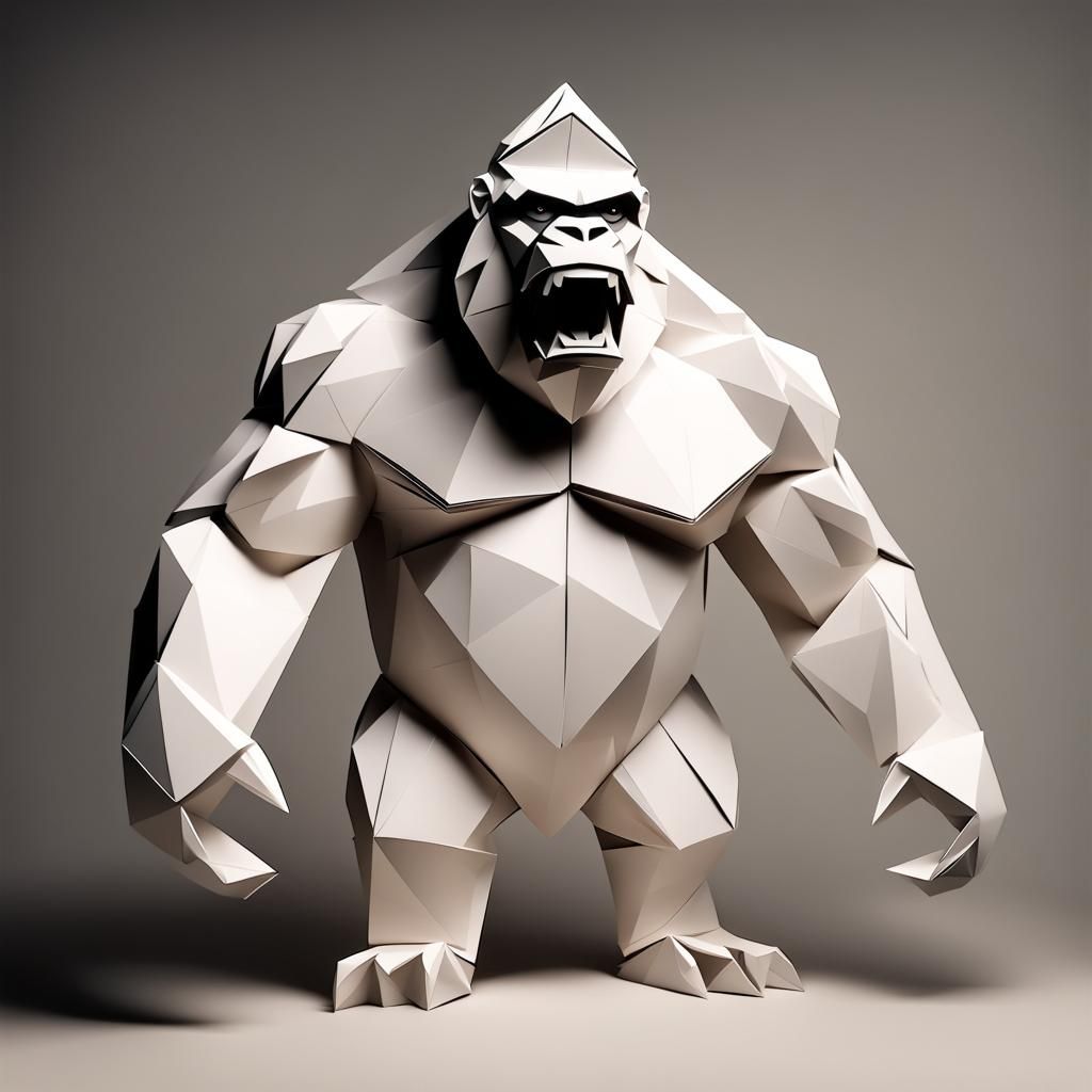 Origami King Kong Papercraft Sculpture