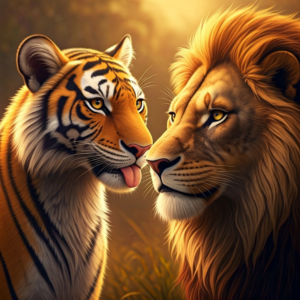 Playful Animated Tiger with Mischievous Expression