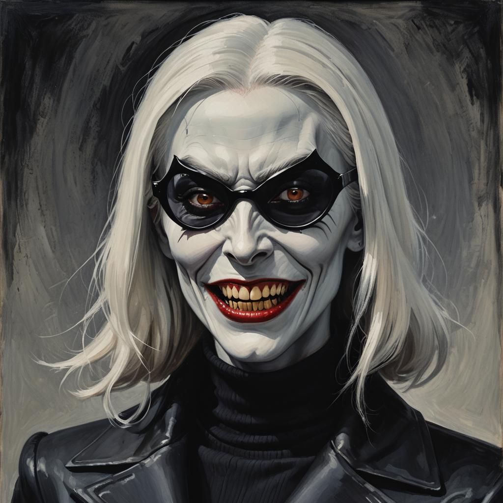 Sinister Vampire Portrait in Expressionist Style