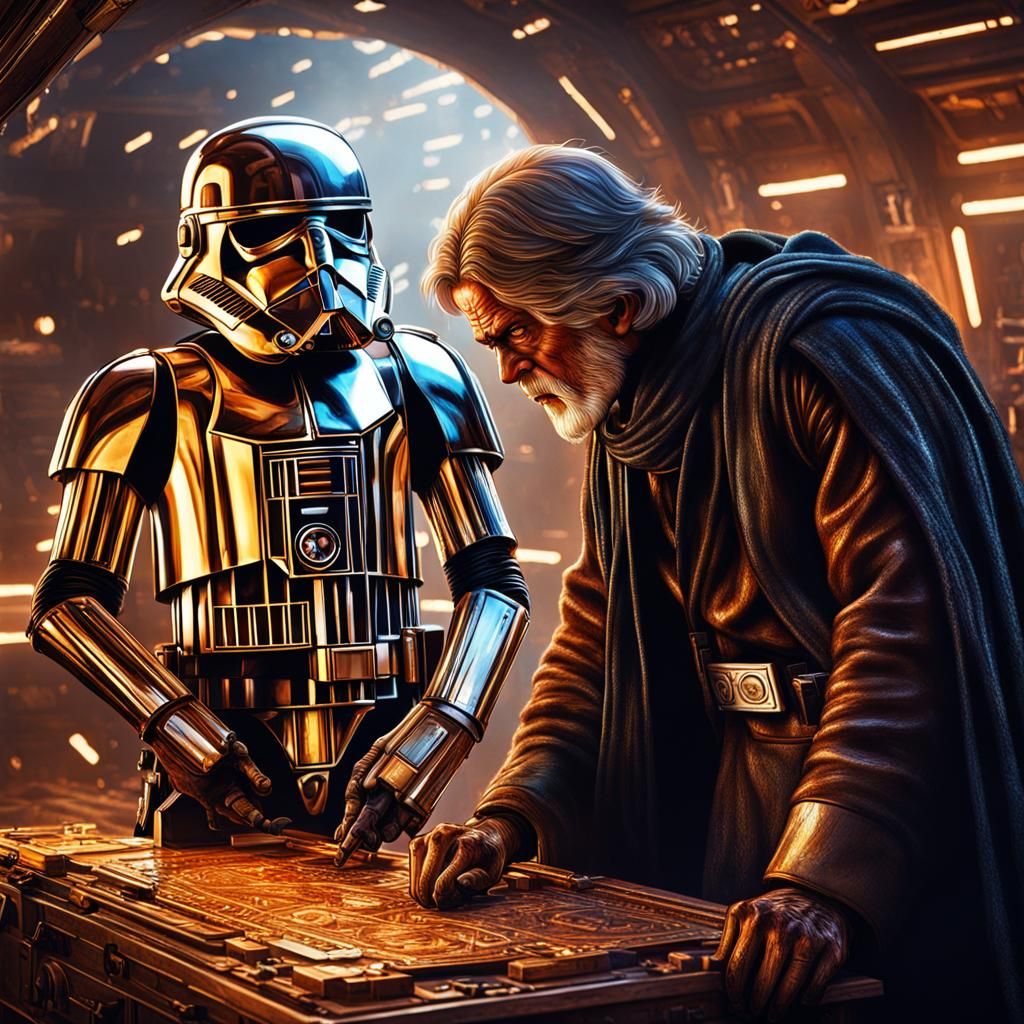 Star Wars Western Scene in Hyperrealistic Style