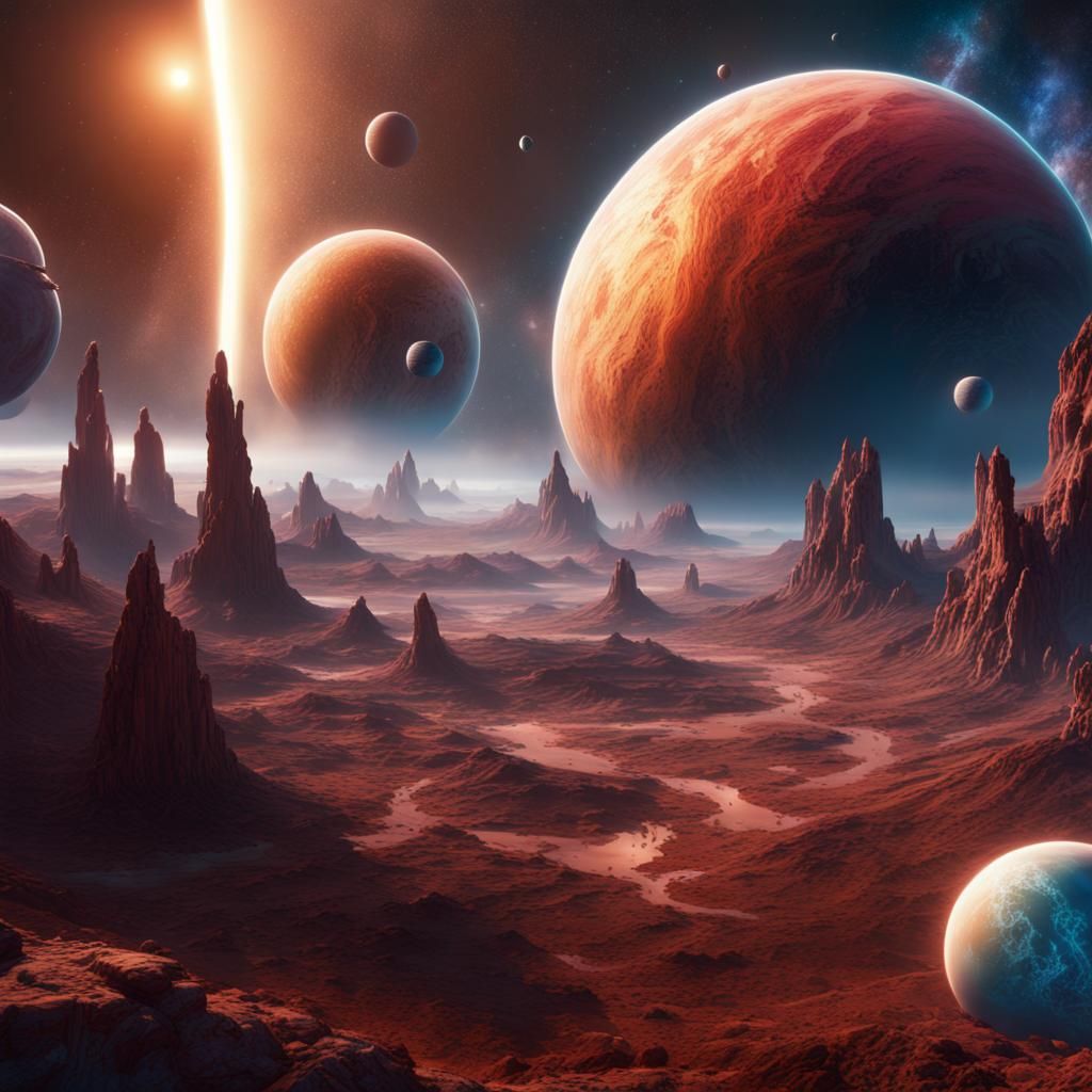 Cosmic World: Detailed Digital Matte Painting