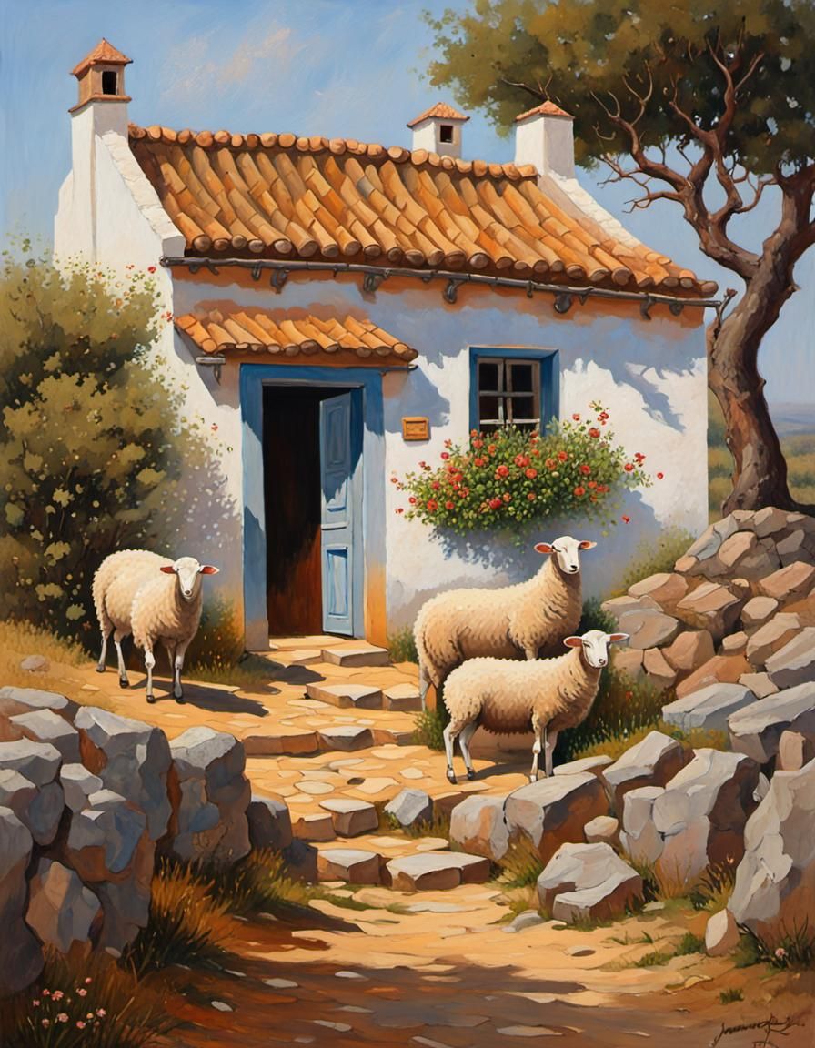 Cute Cottage with Sheep