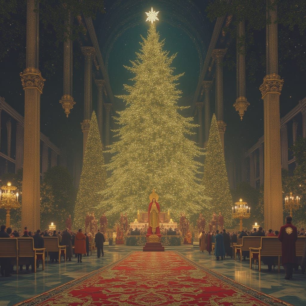 Christmas Spirit Portrait with Festive Ornamentation