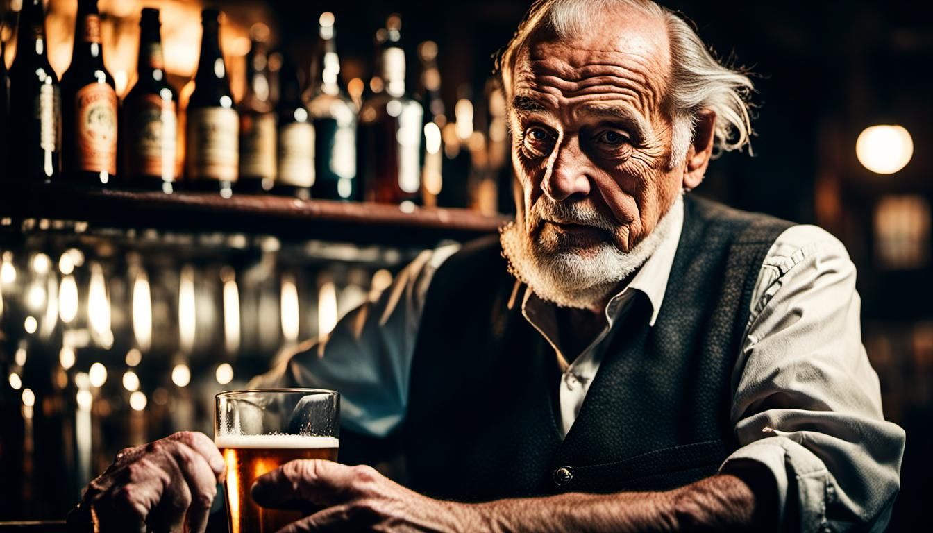 Vintage Bartender Portrait in Ambient Light