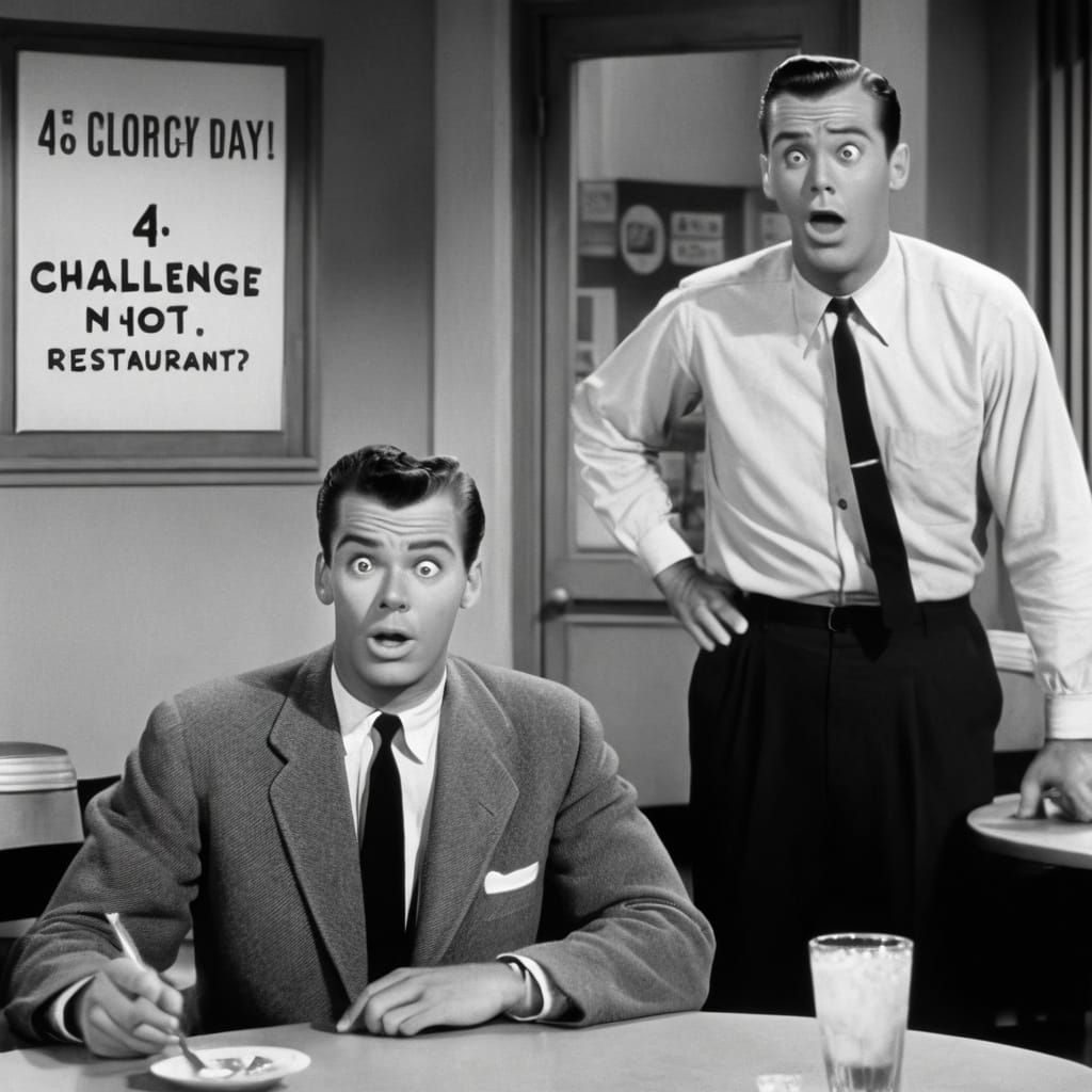 1950s Office Worker Sees Wife at Restaurant, Surprised to Se...