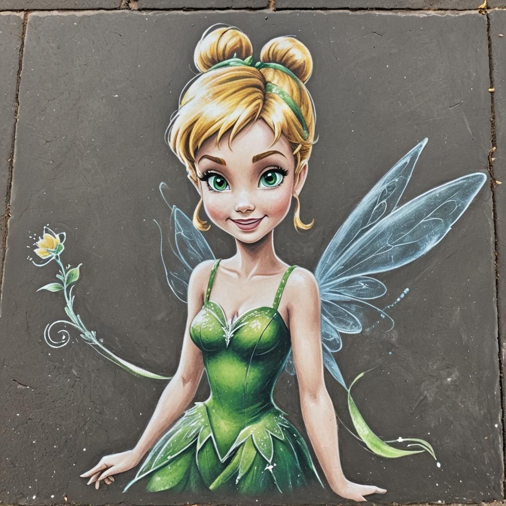 Tinker Bell Chalk Art Creation
