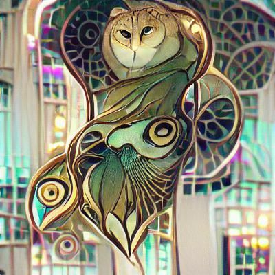 Art Nouveau Owl Illustration