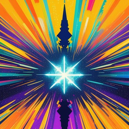 Figure Shrugs in Moonlight: Pop Art Screen Print