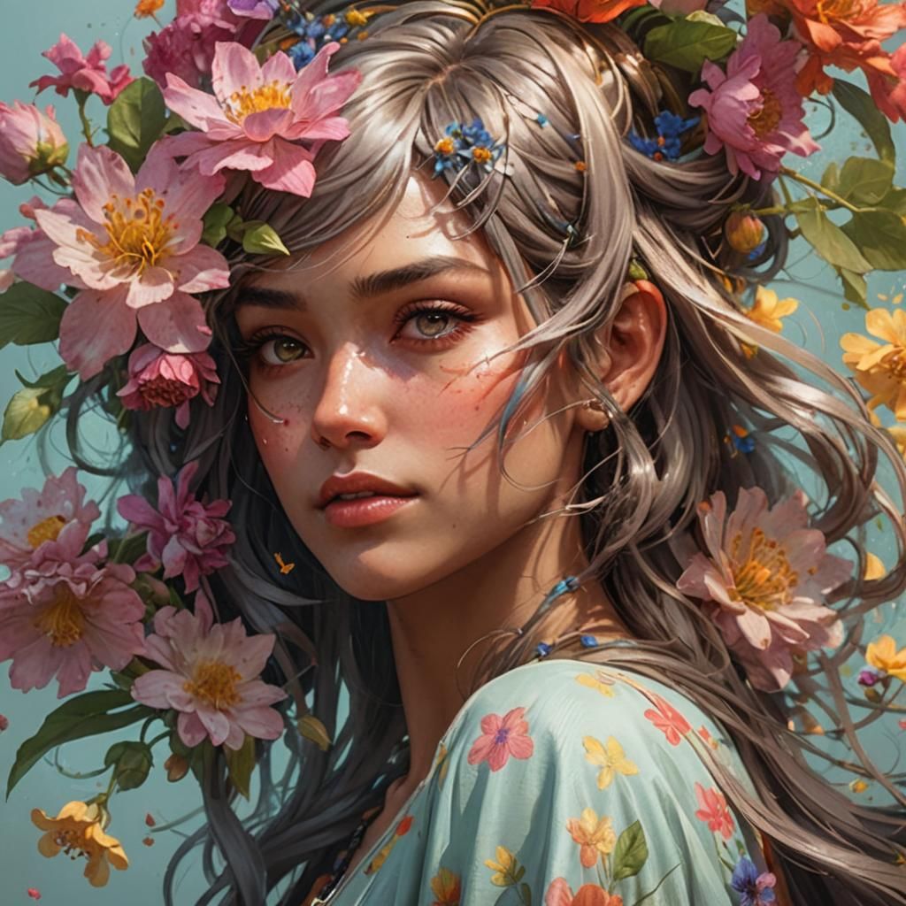 Girl with Flowers: Hyperdetailed Portrait in Unreal Engine