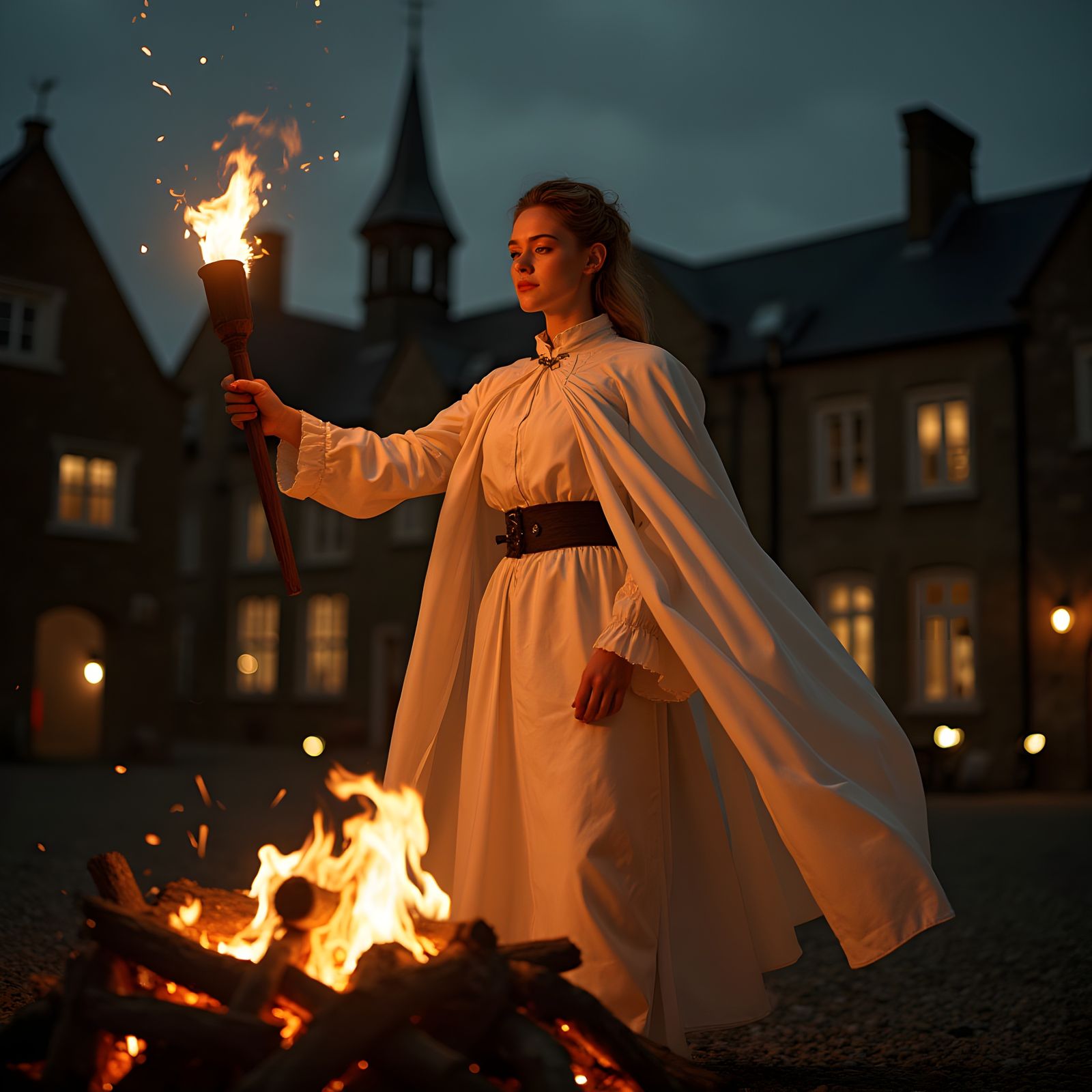 Templar Lighting Pyre in 17th Century City