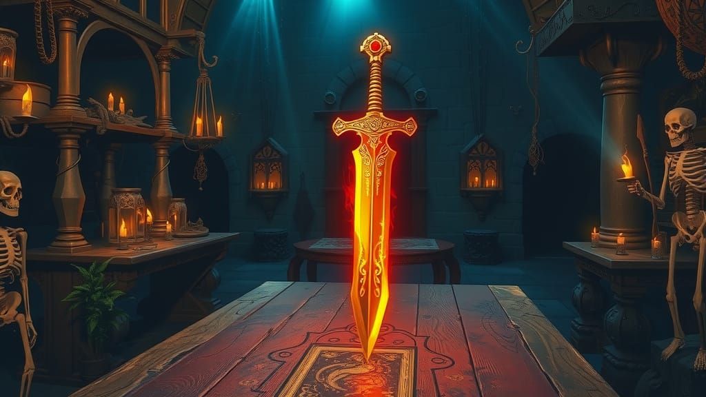Golden Sword in Mystical Dungeon