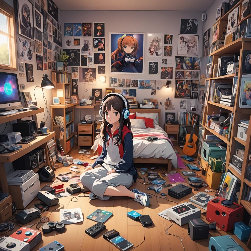 In her room