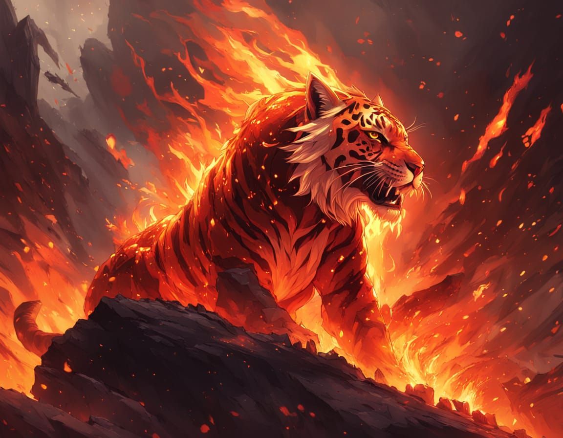 Molten Beast Unleashed in Fiery Lava