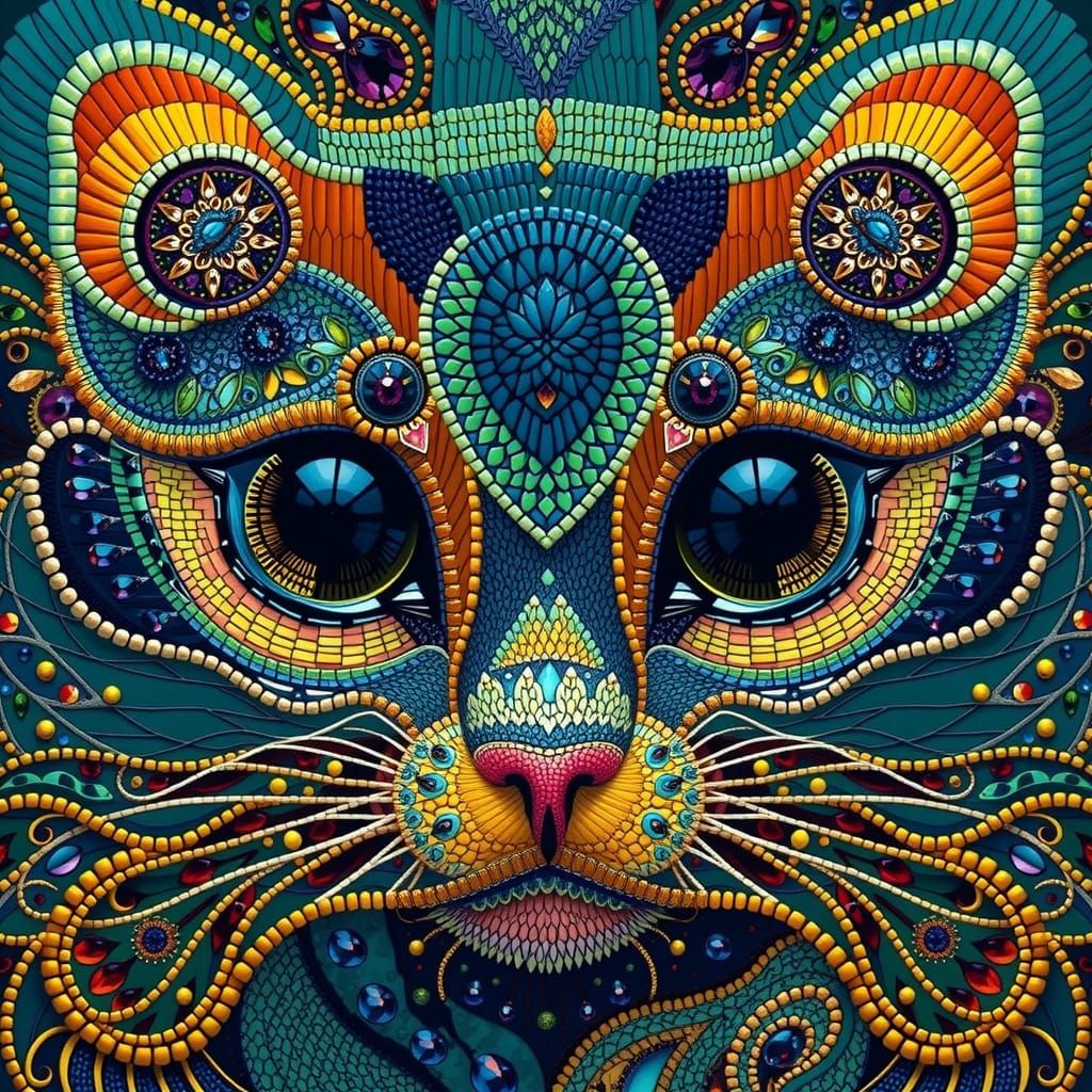 Gemstone Beads in Ornate Art Nouveau Style