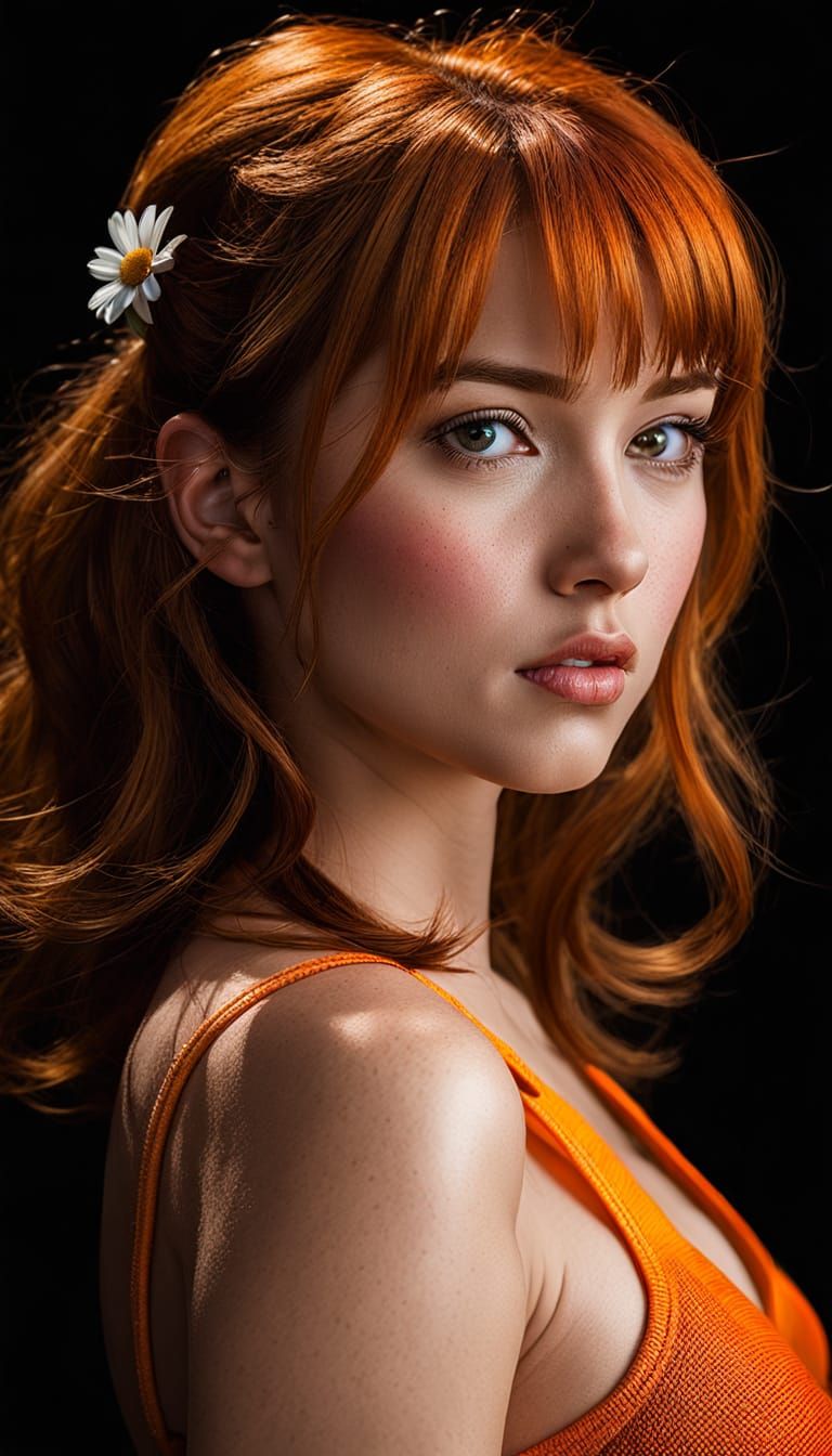 Hyper-Realistic Pinup Portrait of Asuka