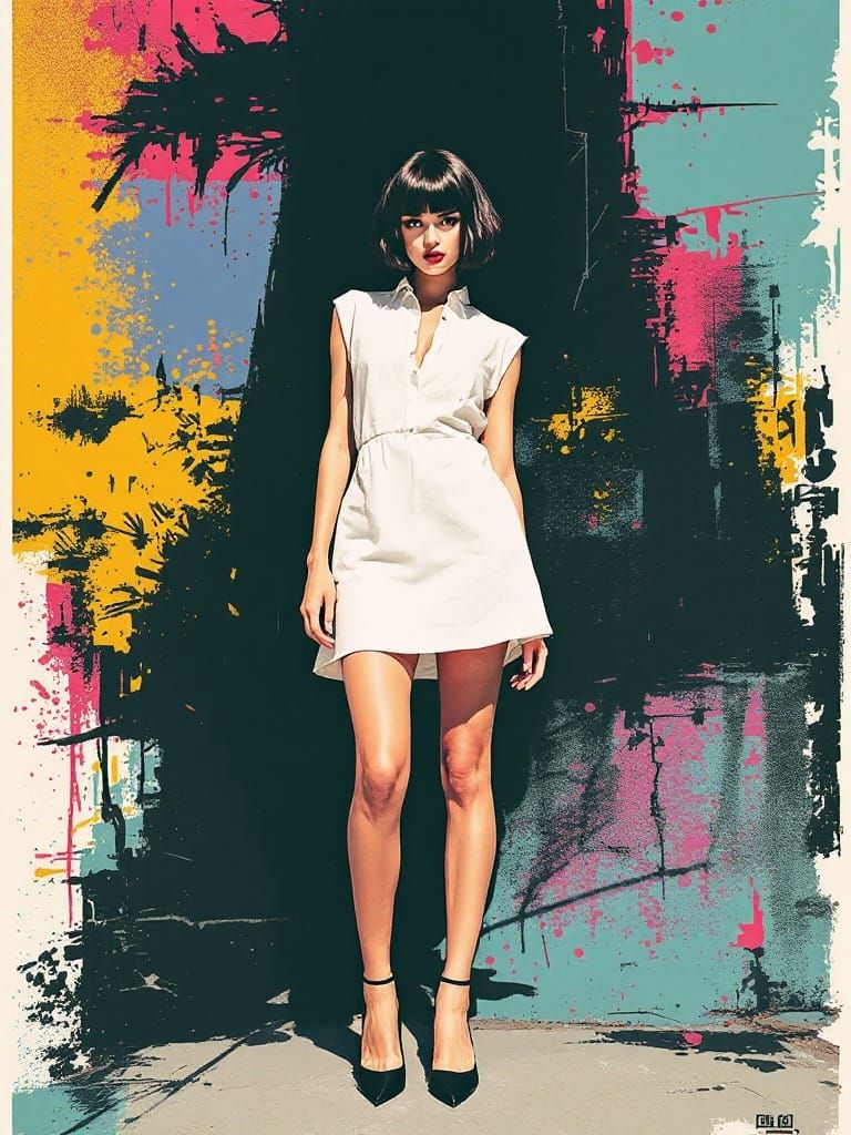 Risograph Style Figure Study in Vibrant Colors