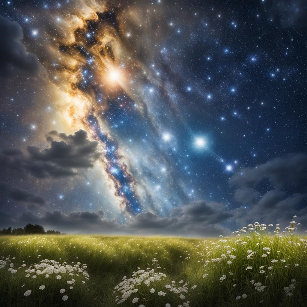 Milky Way with Diamond Stars and Sunshine