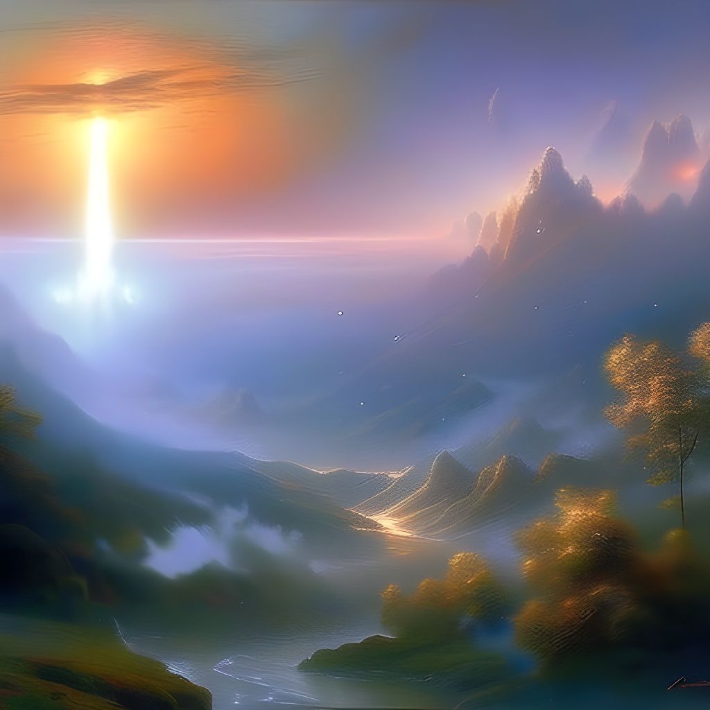 Ethereal Mysterious Object in Sky, Fantasy Style