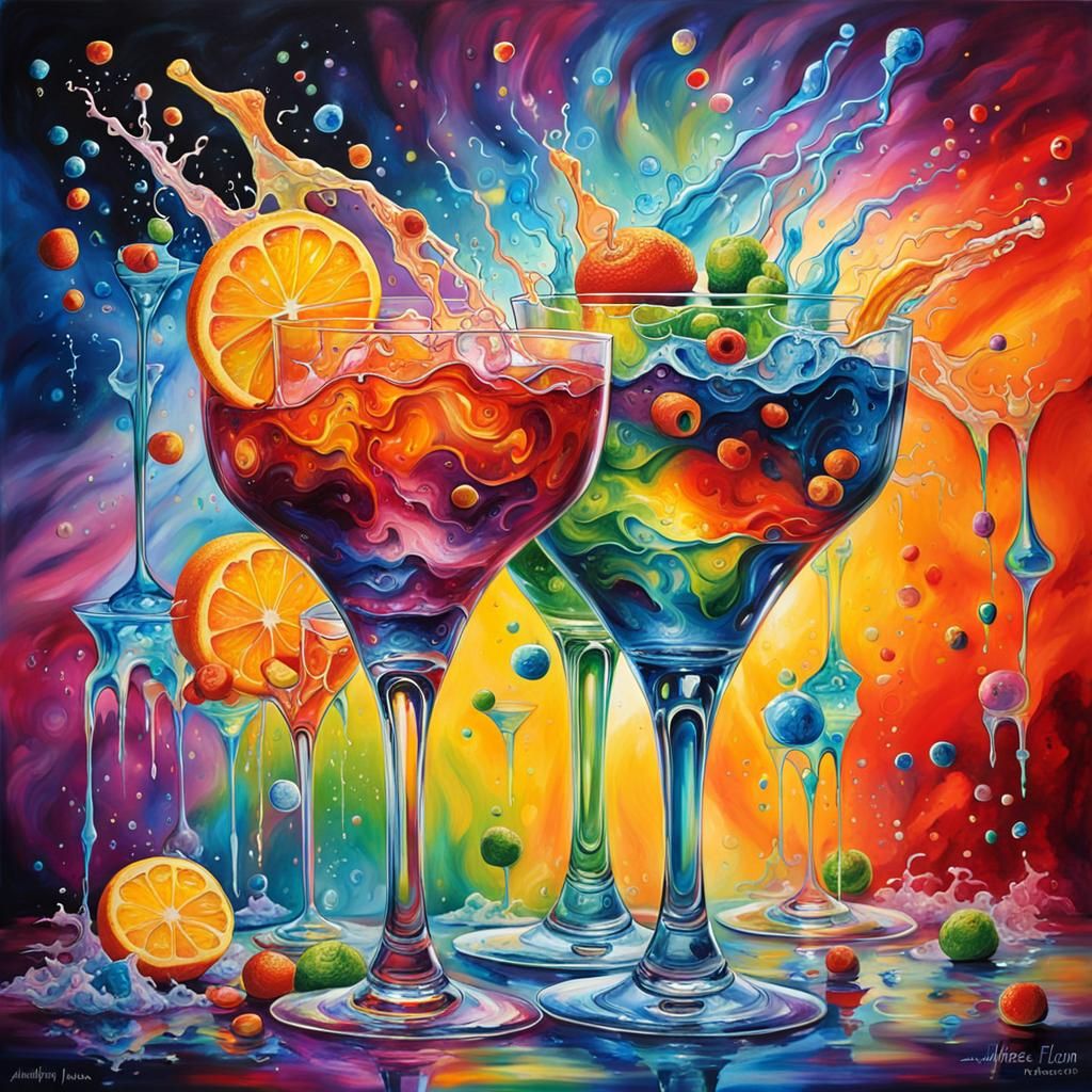 Psychedelic Cocktail Dream: A Multicolored Masterpiece