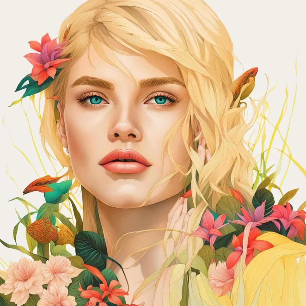 Neon Jungle Portrait in Hyperrealistic Style