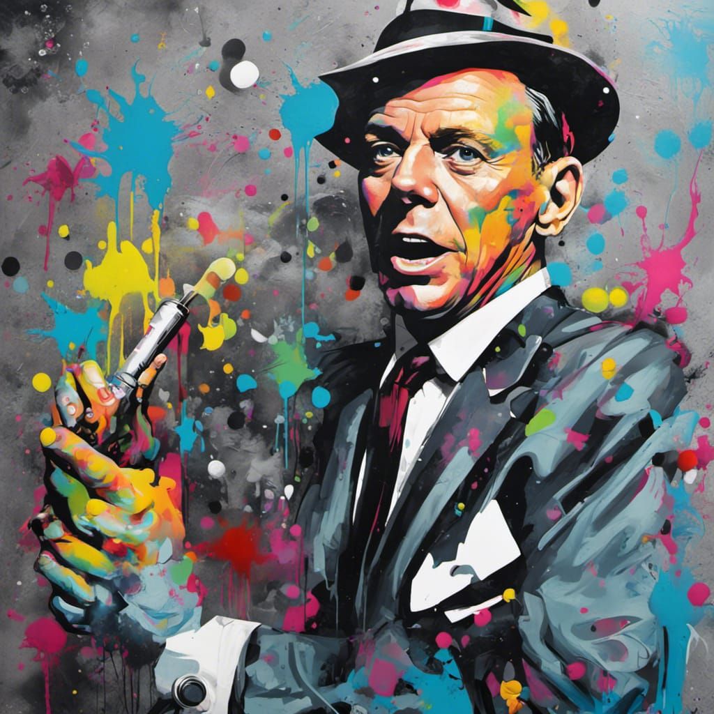 Frank Sinatra Graffiti Art in Street Style