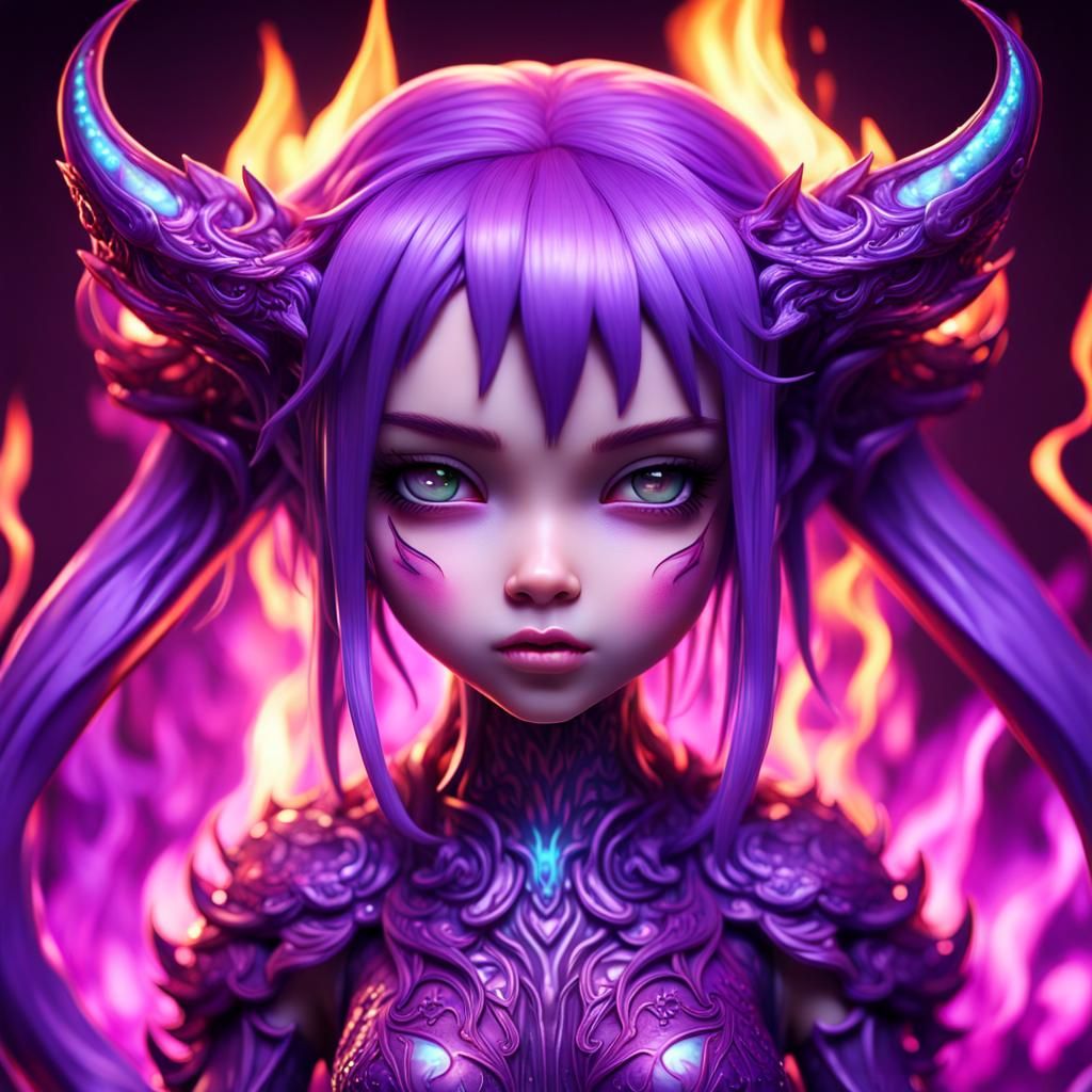 Purple Fire Demon Girl💜🔥😈