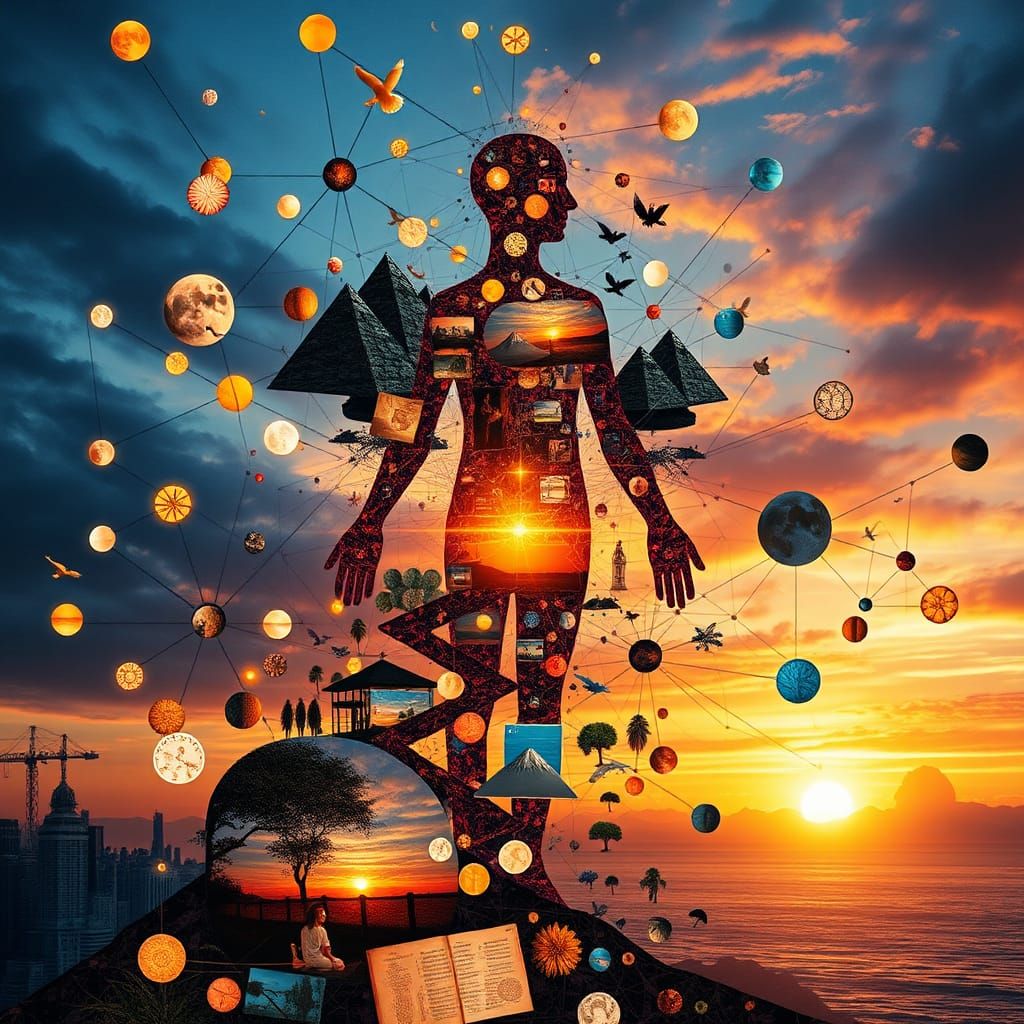 Mesmerizing Bio Art Paper Collage in 8K