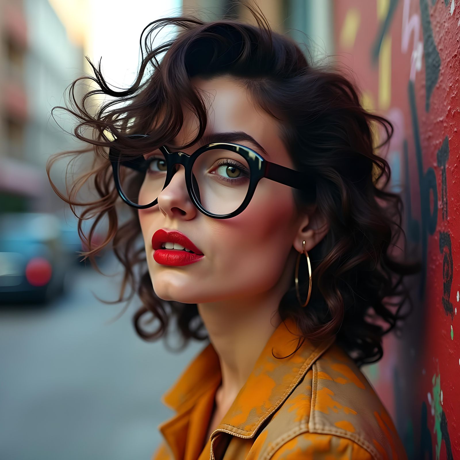 Elegant Woman with Glasses Portrait