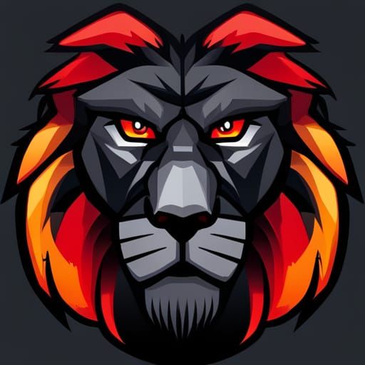 Esports Lion Logo with Intense Red Eyes
