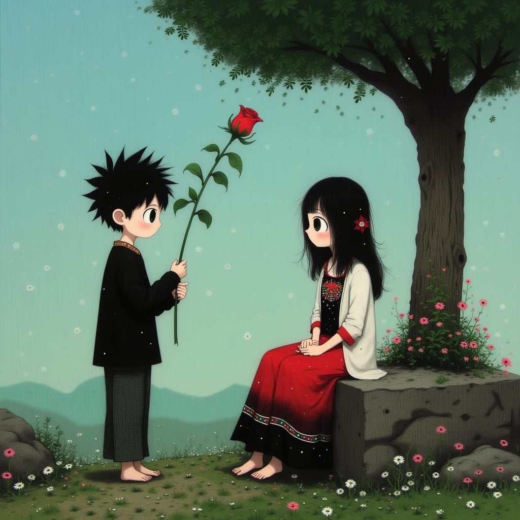 Hyper-Realistic Indian Boy Proposes to Girl in Serene Park S...