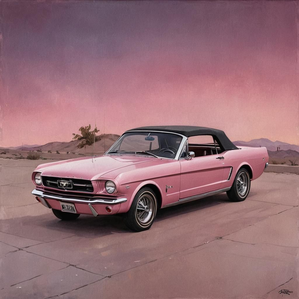 Pink 1964 Ford Mustang in Sinister Style