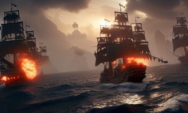 Ready your parrot and equip your peg leg ... pirate naval battle awaits ... Ahoy