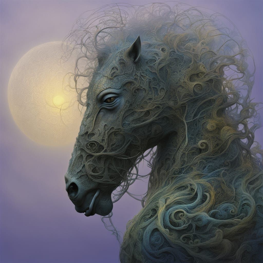 Vibrant Ink Drawing of Flowers in Fantastic Realism