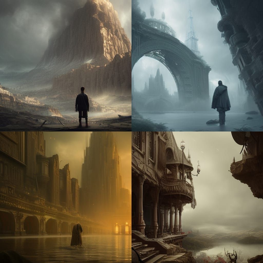 Dramatic Digital Painting of a Sad Man