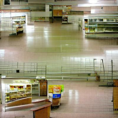 Empty Grocery Store Aisle