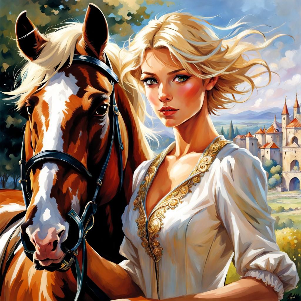 Fairytale Equestrian Portrait with Italian Features
