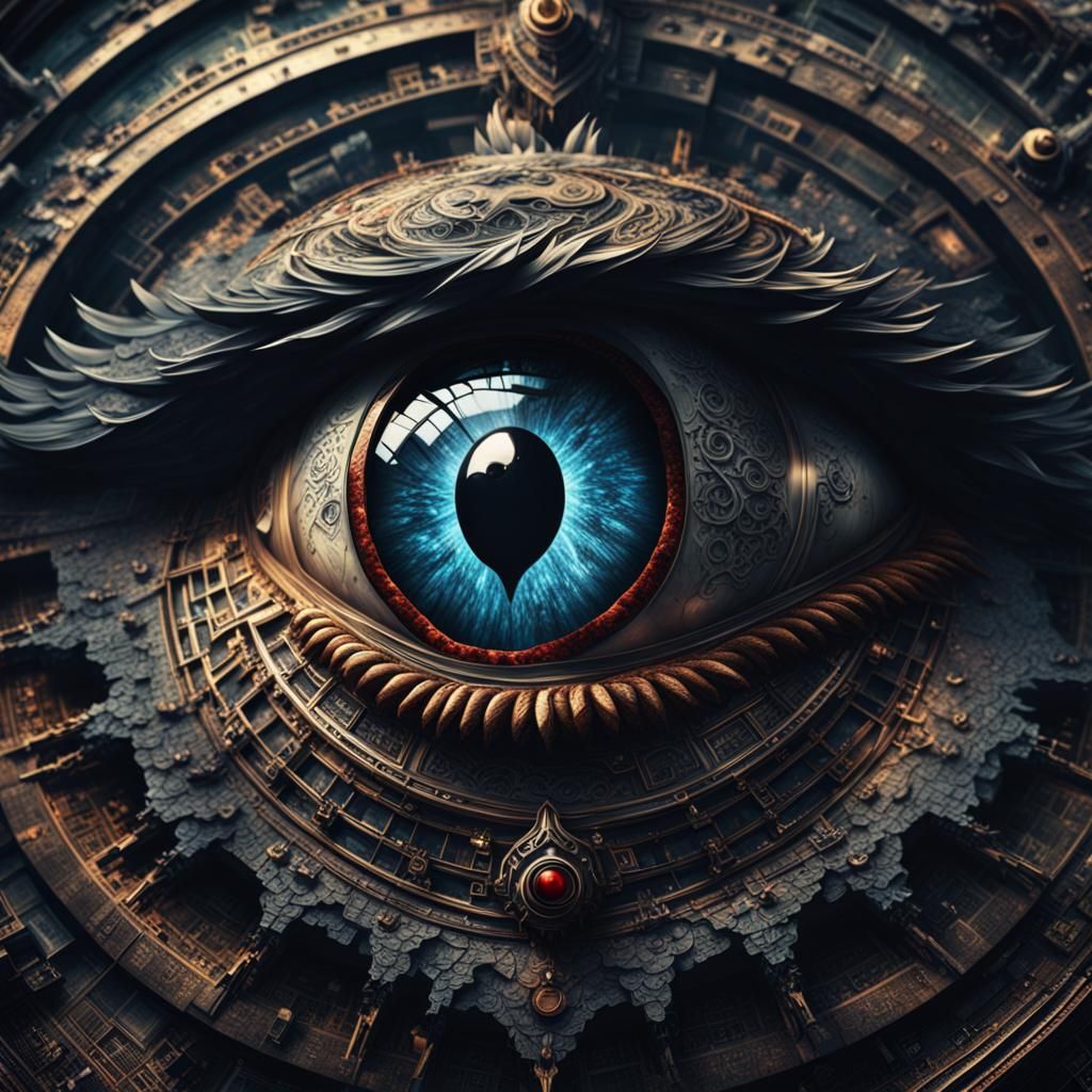 Dramatic Devil Eye Digital Matte Painting