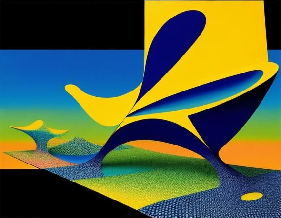 Abstract Masterpiece Mixing Cubism, Pointillism, Surrealism