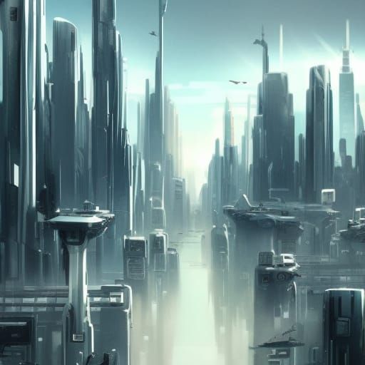 Futuristic Cityscape with Advanced Technology