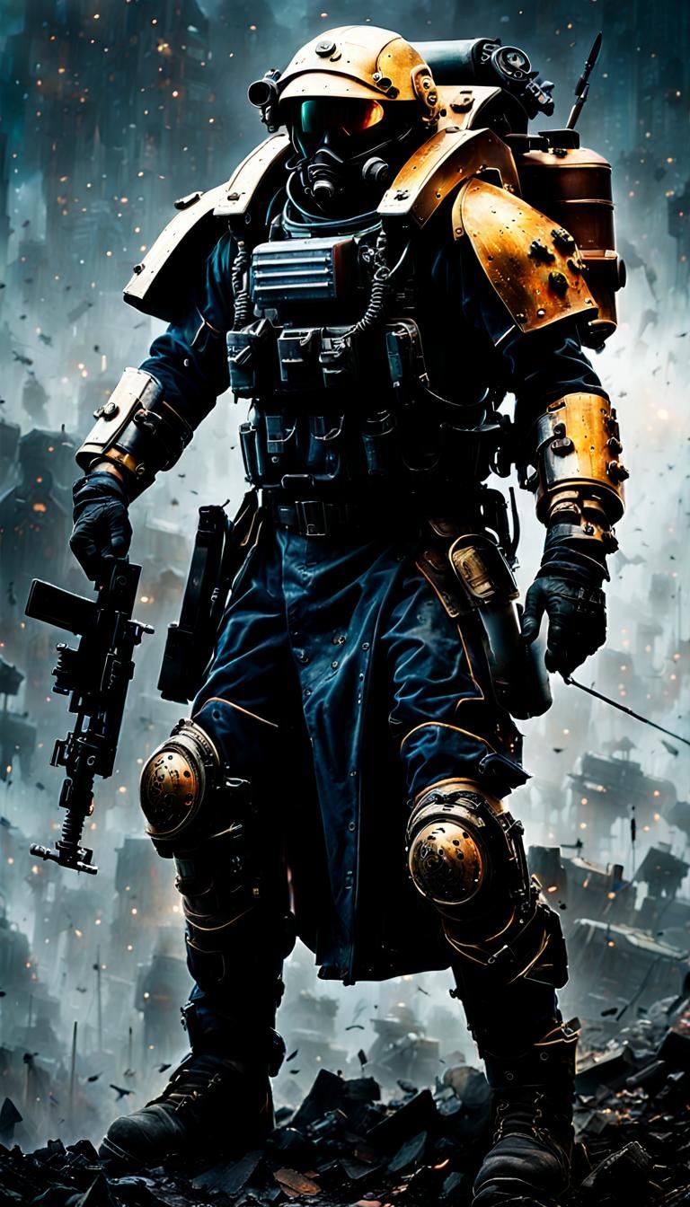 Helldivers Soldier in Full War Equipment