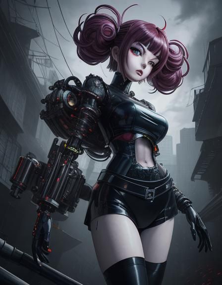 Big Head, Small Body, Big Eyes, Chibi, Robotgirl. 90's dark ...