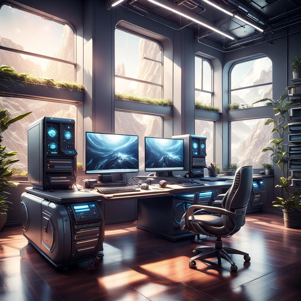 Technological and Futuristic Home Office