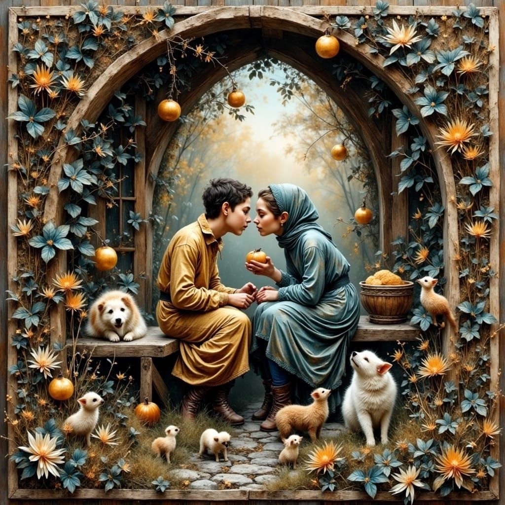 Whimsical Woodland Scene in Hyper-Detailed Style