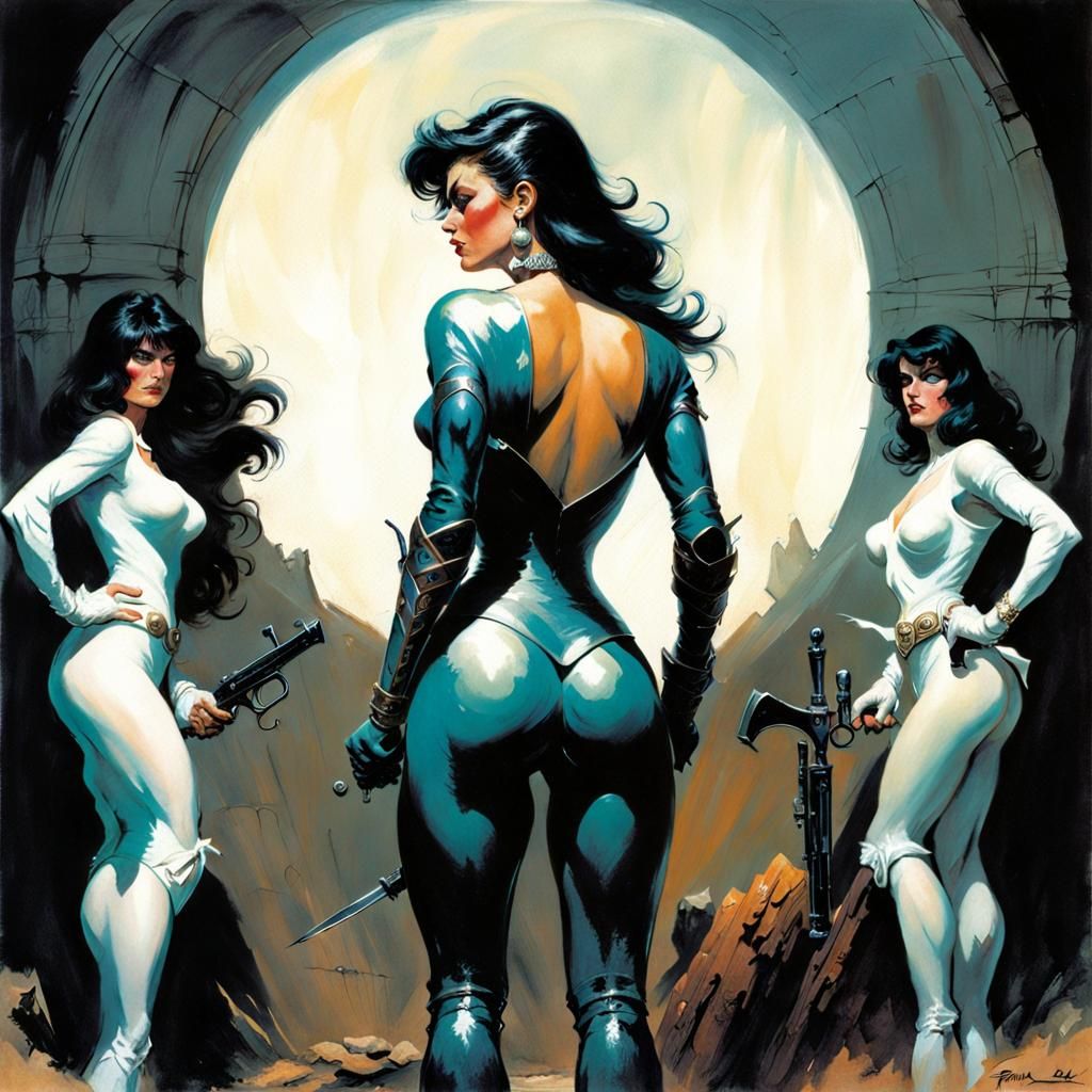 Heroic Fantasy Women Back View